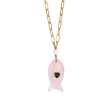 Cargar imagen en el visor de la galería, GEMSTONE FISH NECKLACE