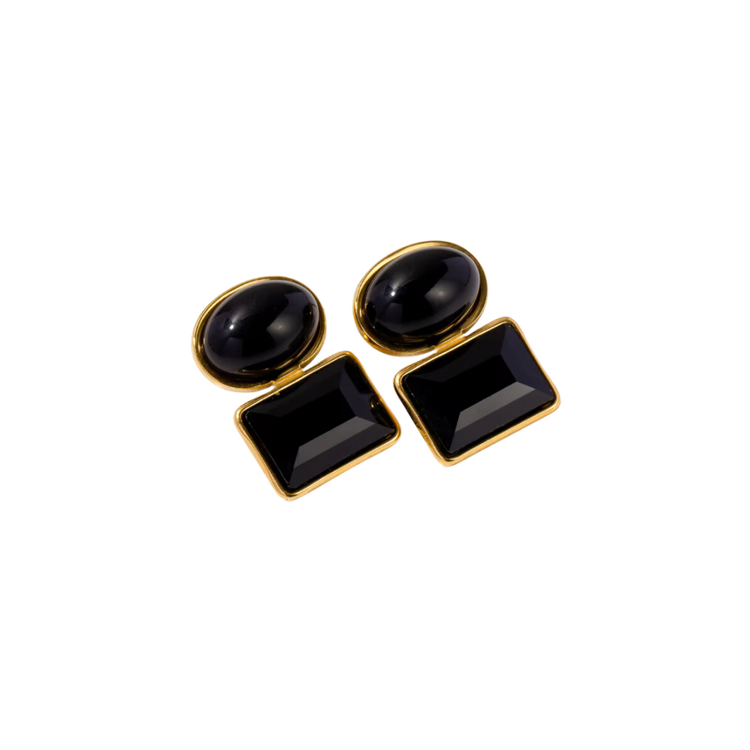 VINTAGE GEMS STUDS BLACK