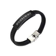 Cargar imagen en el visor de la galería, LEATHER BAR MEN BRACELET
