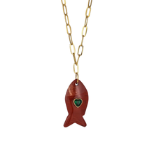 Cargar imagen en el visor de la galería, GEMSTONE FISH NECKLACE
