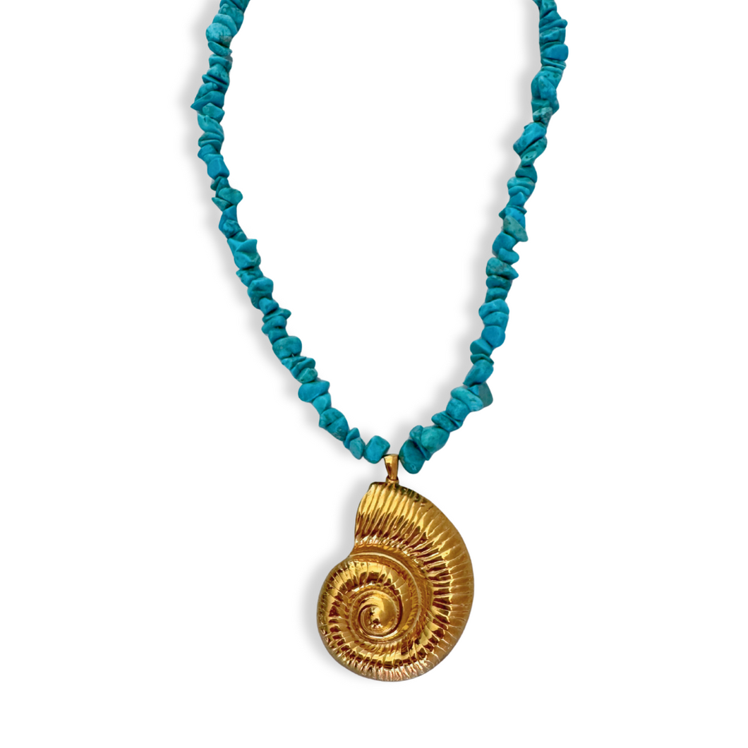 TURQUOISE MAXI SNAIL NECKLACE