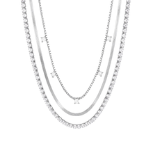 Cargar imagen en el visor de la galería, THE PERFECT TENNIS LAYERED NECKLACE
