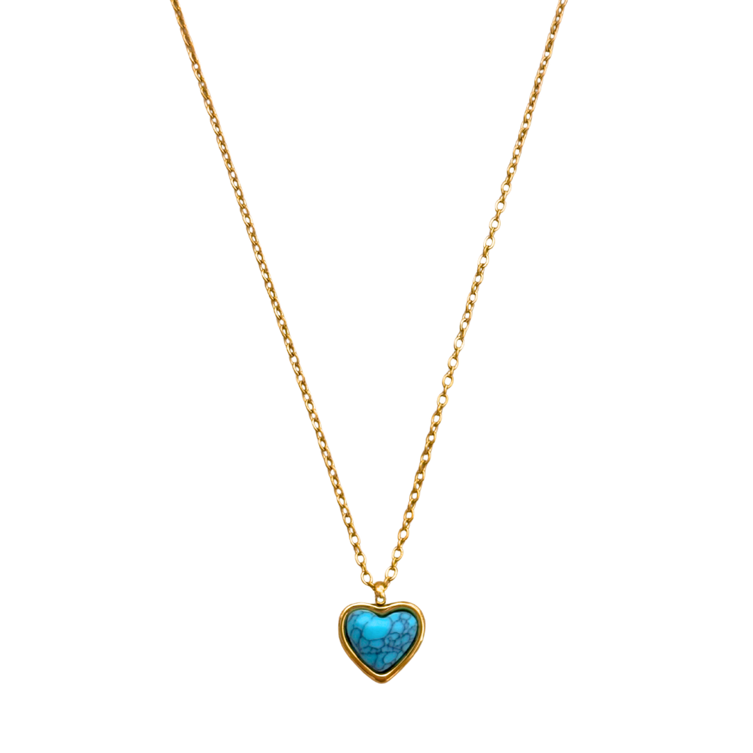 TURQUOISE HEART NECKLACE