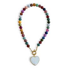 Cargar imagen en el visor de la galería, MIXED AGATE WHITE MURANO NECKLACE
