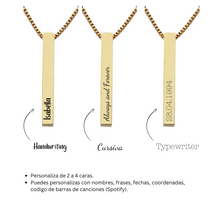 Cargar imagen en el visor de la galería, ENGRAVABLE BAR NECKLACE
