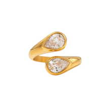 Cargar imagen en el visor de la galería, DOUBLE CRYSTAL DROP RING
